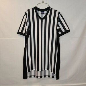 Dalco Athletic Referee Shirt Top Jersey Black & White Medium